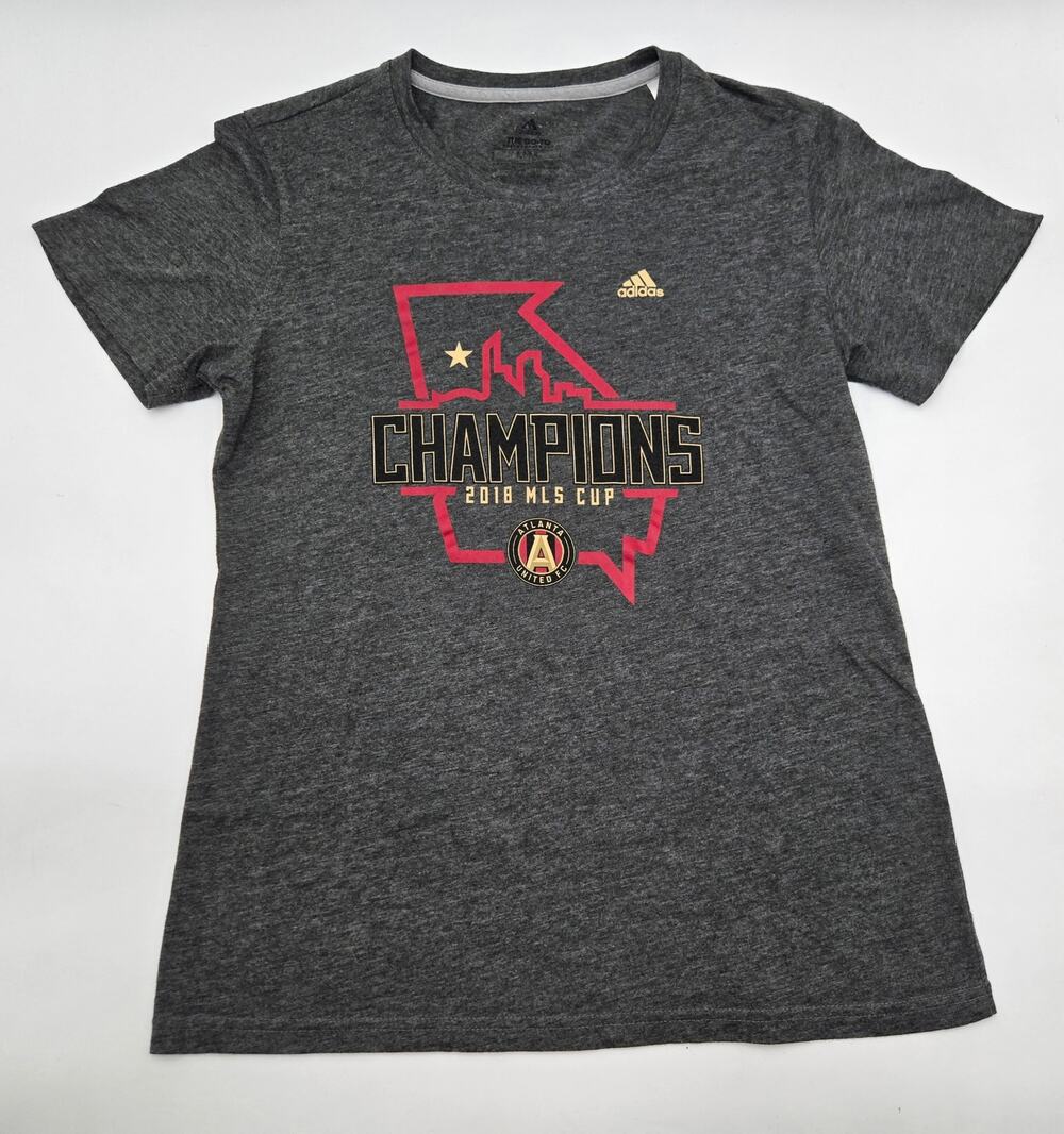 Adidas Women’s Atlanta United FC 2018 MLS Cup Champions Gray T-Shirt Medium